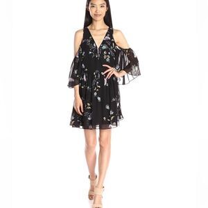Rebecca Minkoff Robbie Cold Shoulder Floral Mini Dress.Size M